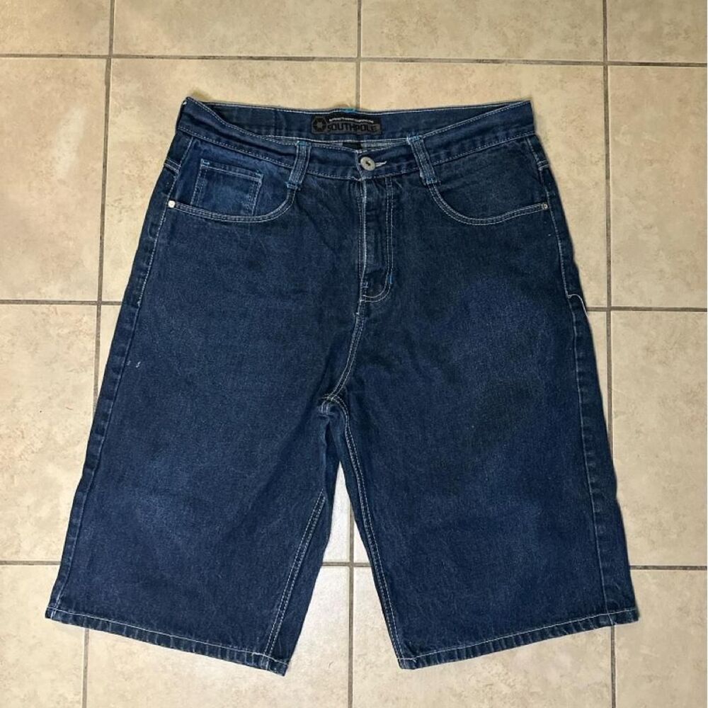 Southpole Men's Navy and Blue Shorts